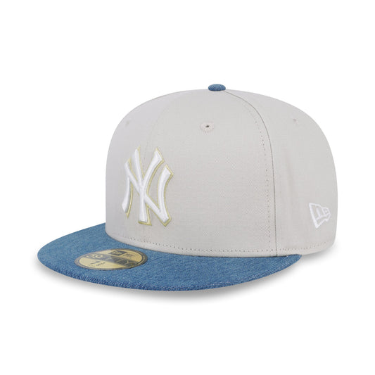59FIFTY New York Yankees Denim Mix 2-Tone Denim Visor Stone Fitted