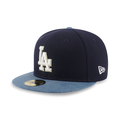 59FIFTY Los Angeles Dodgers Denim Mix 2-Tone Denim Visor Navy Fitted