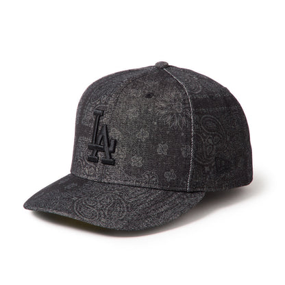 59FIFTY Pre-Curved Los Angeles Dodgers Laser Burn Out Denim Black Fitted