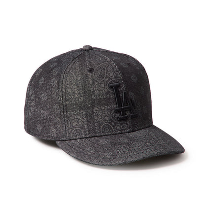 59FIFTY Pre-Curved Los Angeles Dodgers Laser Burn Out Denim Black Fitted