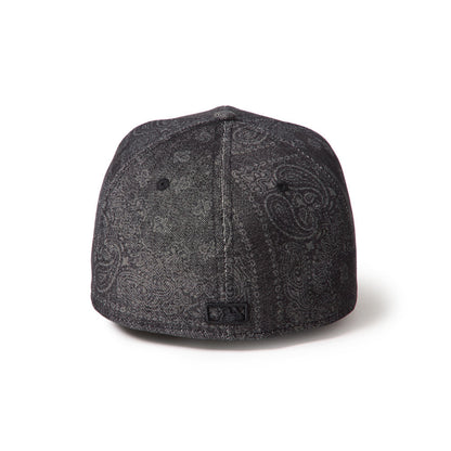 59FIFTY Pre-Curved Los Angeles Dodgers Laser Burn Out Denim Black Fitted