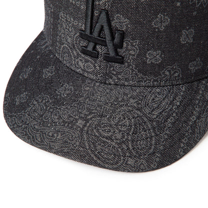 59FIFTY Pre-Curved Los Angeles Dodgers Laser Burn Out Denim Black Fitted