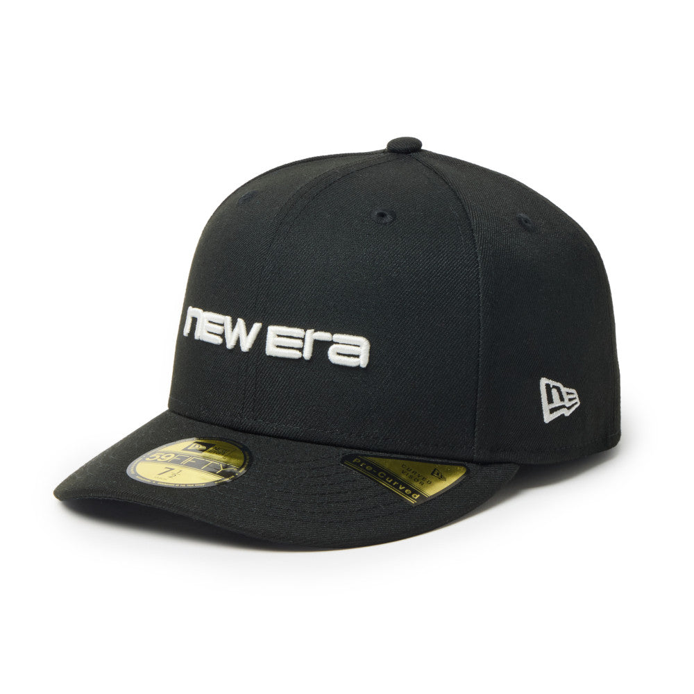 59FIFTY Pre-Curved New Era Brand Name Logo Black Fitted