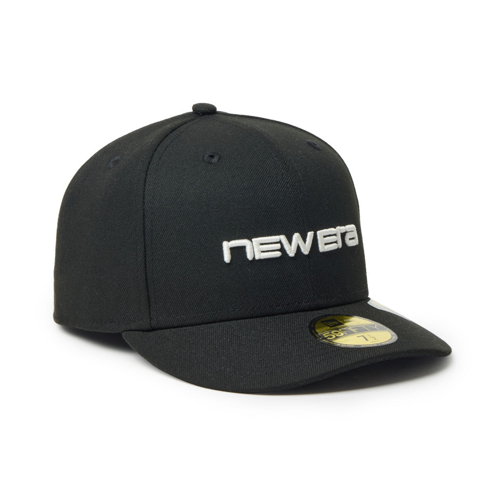 59FIFTY Pre-Curved New Era Brand Name Logo Black Fitted
