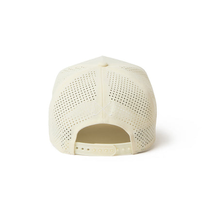9FORTY A-Frame Golf Laser Perforated Simple Chrome White Snapback