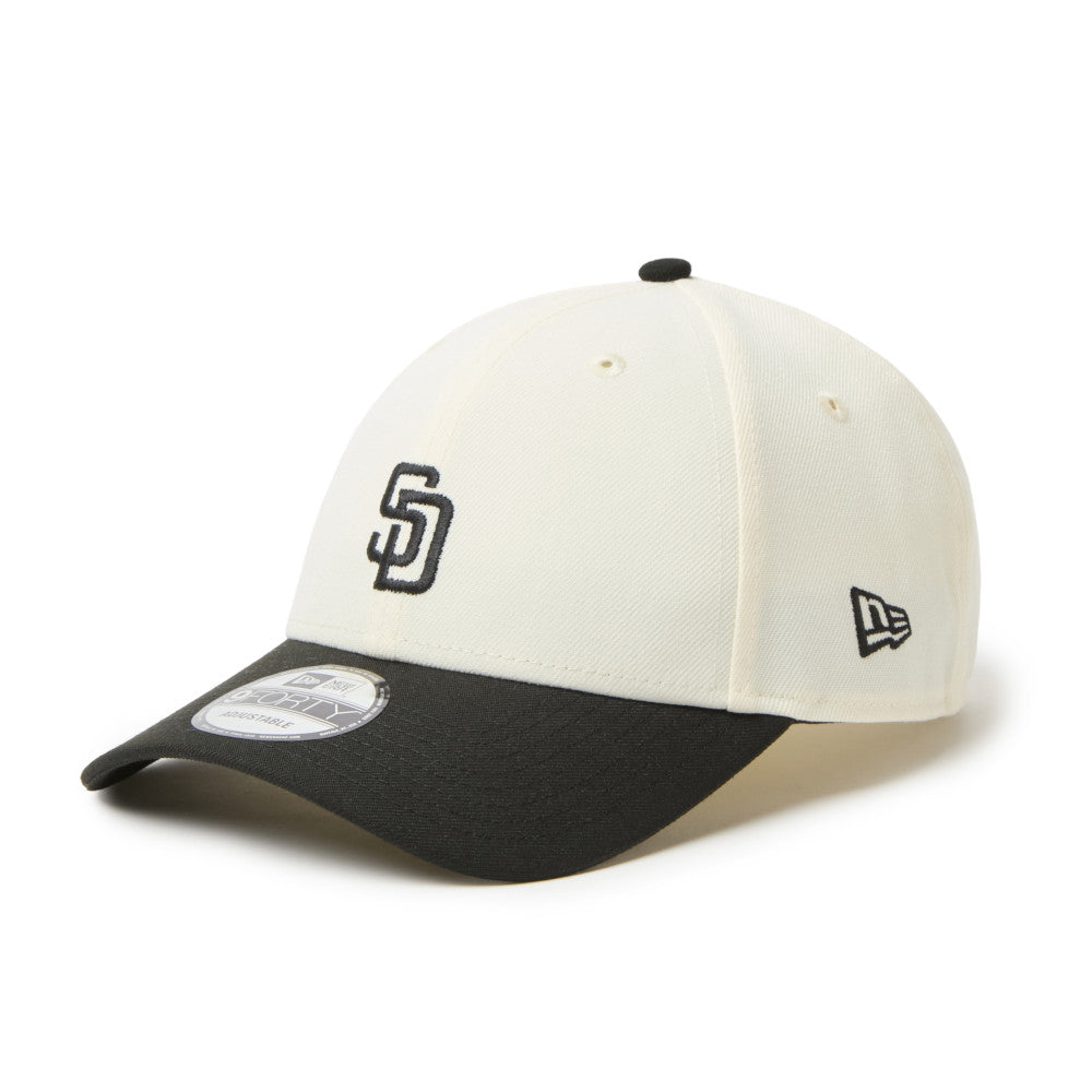9FORTY CS San Diego Padres 2-Tone Black Visor Chrome White Black Adjustable