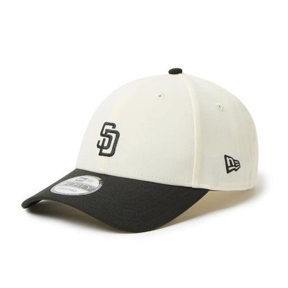 9FORTY CS San Diego Padres 2-Tone Black Visor Chrome White Black Adjustable