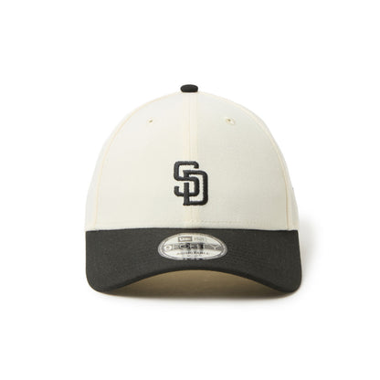 9FORTY CS San Diego Padres 2-Tone Black Visor Chrome White Black Adjustable