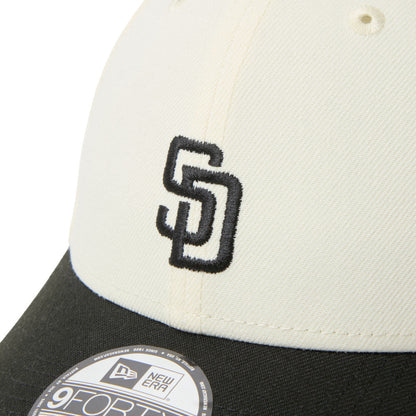 9FORTY CS San Diego Padres 2-Tone Black Visor Chrome White Black Adjustable