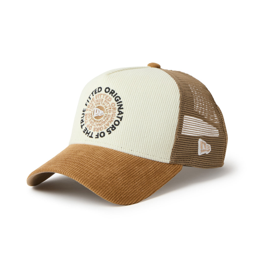 9FORTY A-Frame Trucker Corduroy OOTTF 2-Tone Wheat Visor Chrome Snapback