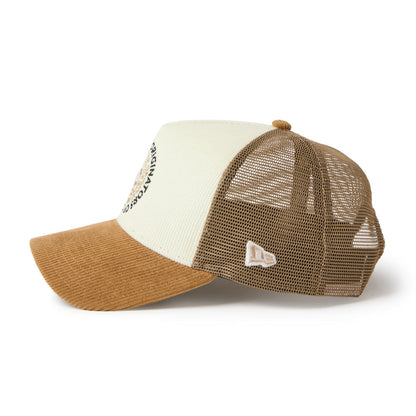 9FORTY A-Frame Trucker Corduroy OOTTF 2-Tone Wheat Visor Chrome Snapback