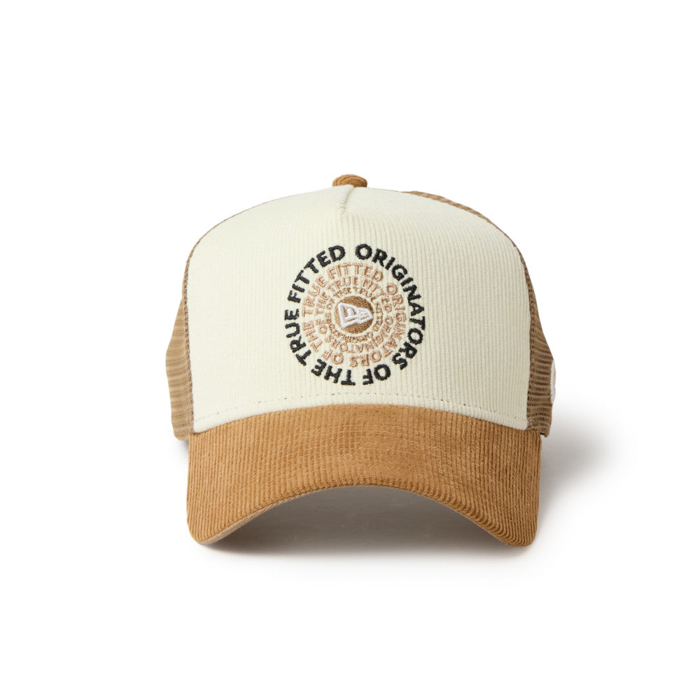 9FORTY A-Frame Trucker Corduroy OOTTF 2-Tone Wheat Visor Chrome Snapback