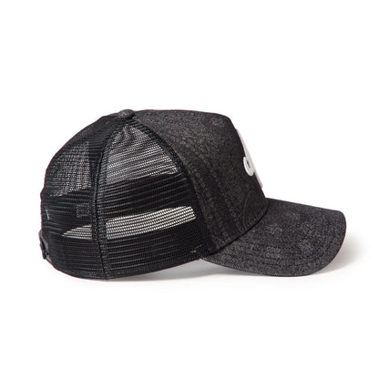9FORTY A-Frame Trucker Classic New Era Laser Burn Out Denim Black Snapback