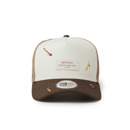 9FORTY A-Frame Splash Embroidery Woven Patch Chrome Walnut Snapback