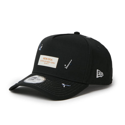 9FORTY A-Frame Splash Embroidery Woven Patch Black Snapback