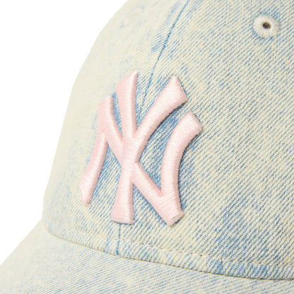 9TWENTY New York Yankees Over Dye Denim White Adjustable