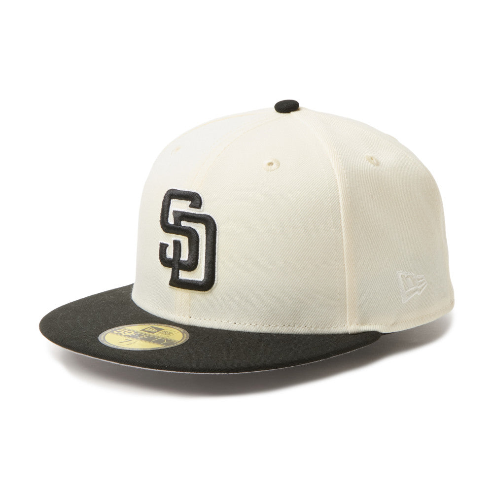 59FIFTY San Diego Padres 2-Tone Black Visor Chrome White Fitted