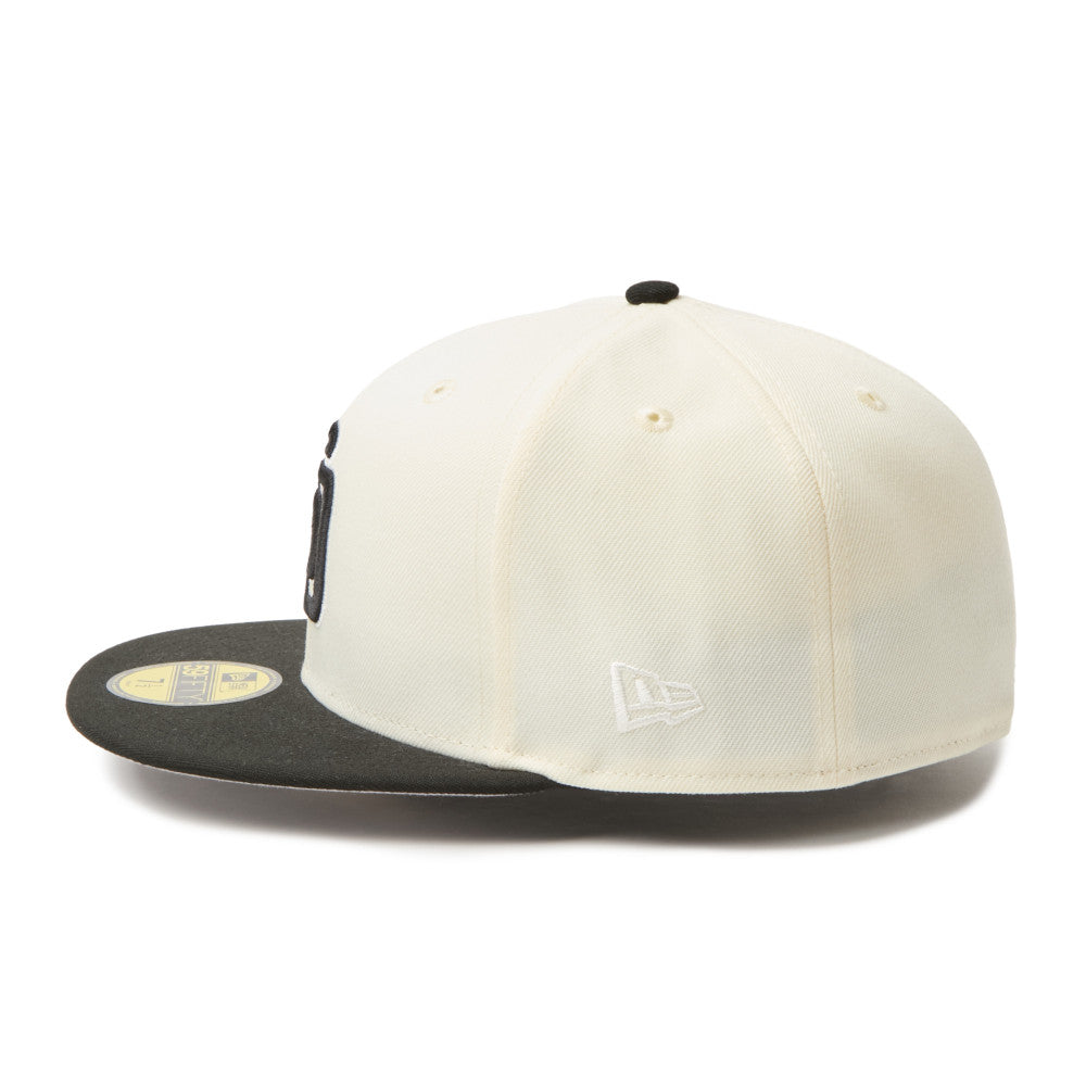 59FIFTY San Diego Padres 2-Tone Black Visor Chrome White Fitted
