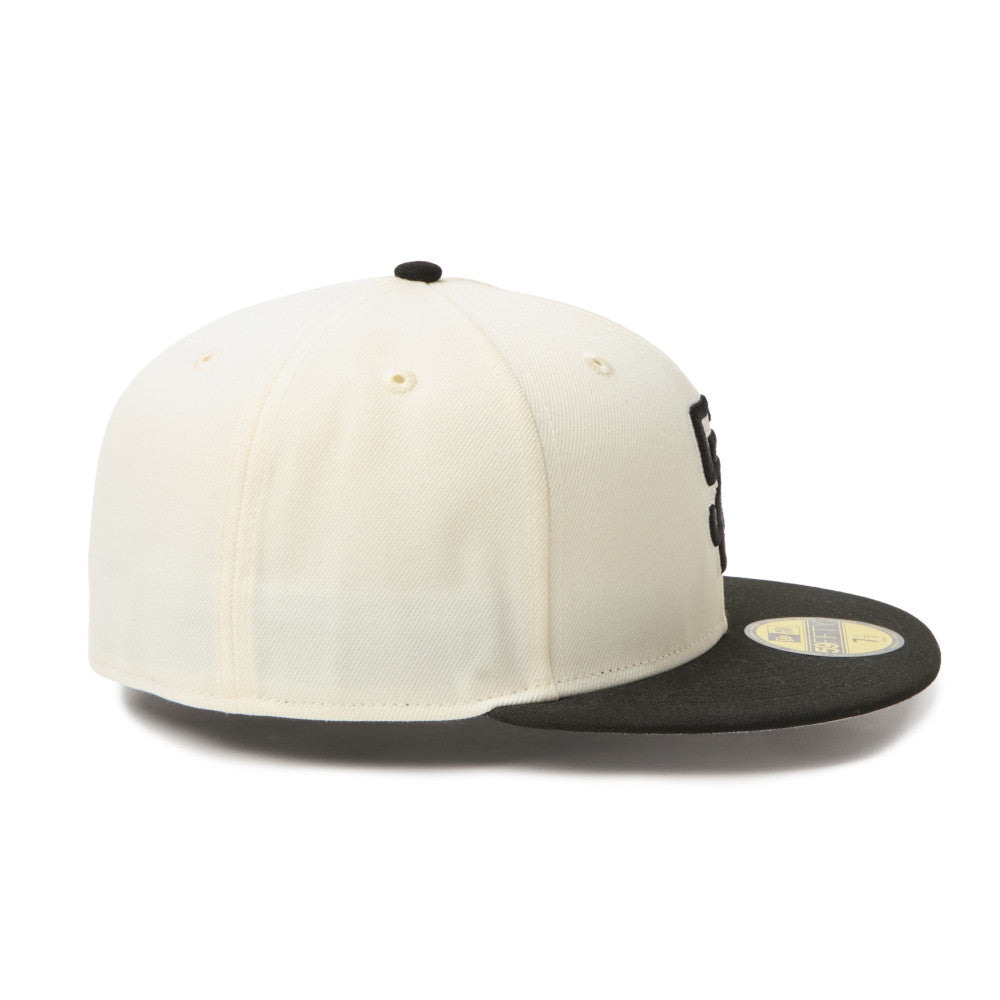 59FIFTY San Diego Padres 2-Tone Black Visor Chrome White Fitted