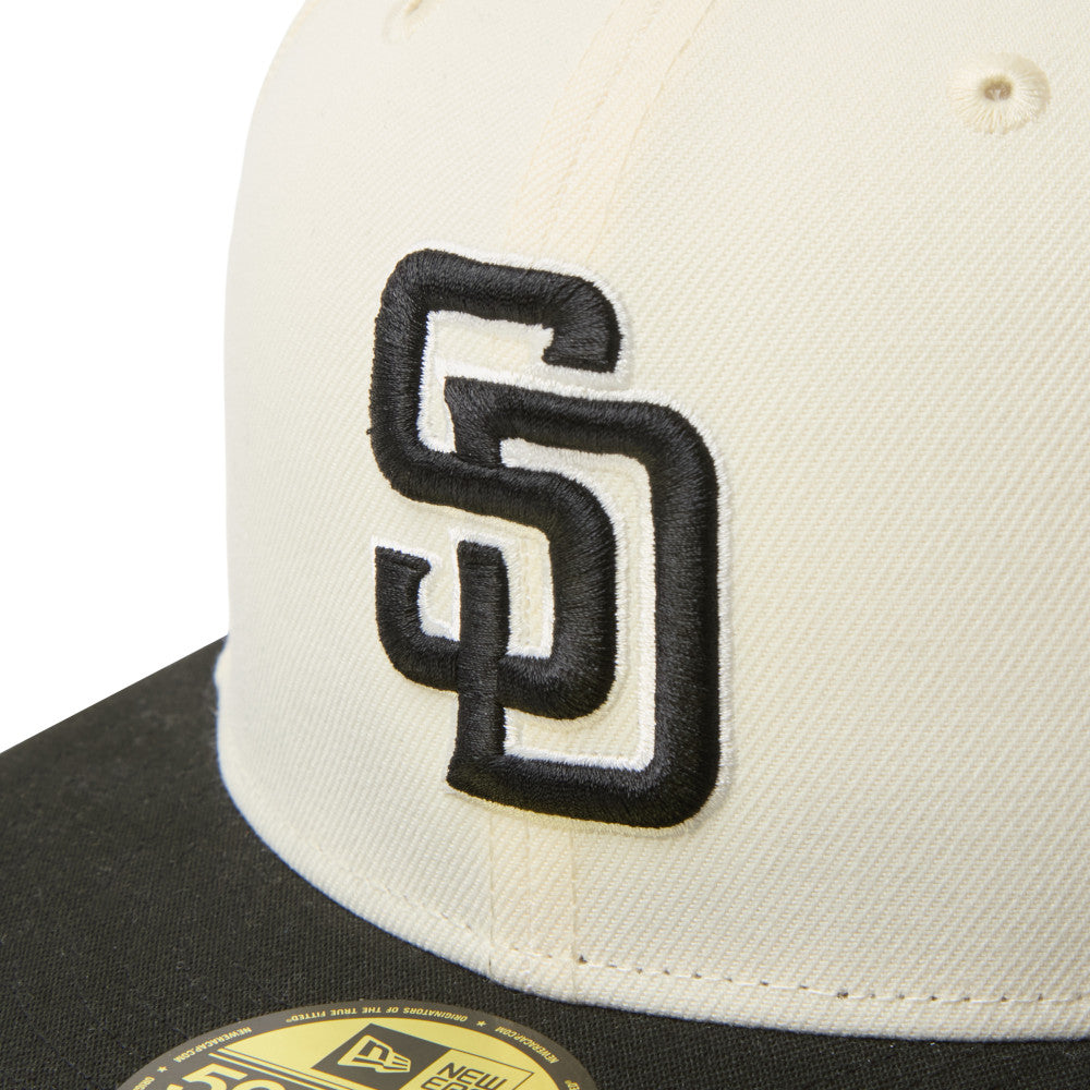 59FIFTY San Diego Padres 2-Tone Black Visor Chrome White Fitted