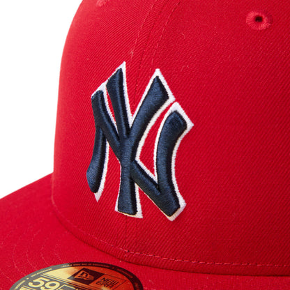 59FIFTY New York Yankees MLB Scarlet White Fitted