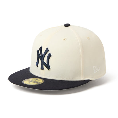 59FIFTY New York Yankees 2-Tone Navy Visor Chrome White Fitted