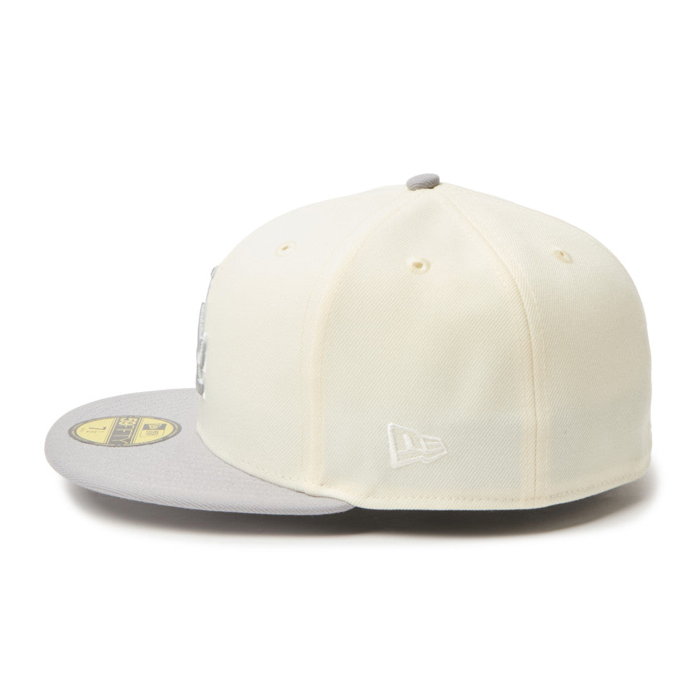 59FIFTY Los Angeles Dodgers 2-Tone Grey Visor Chrome White Fitted
