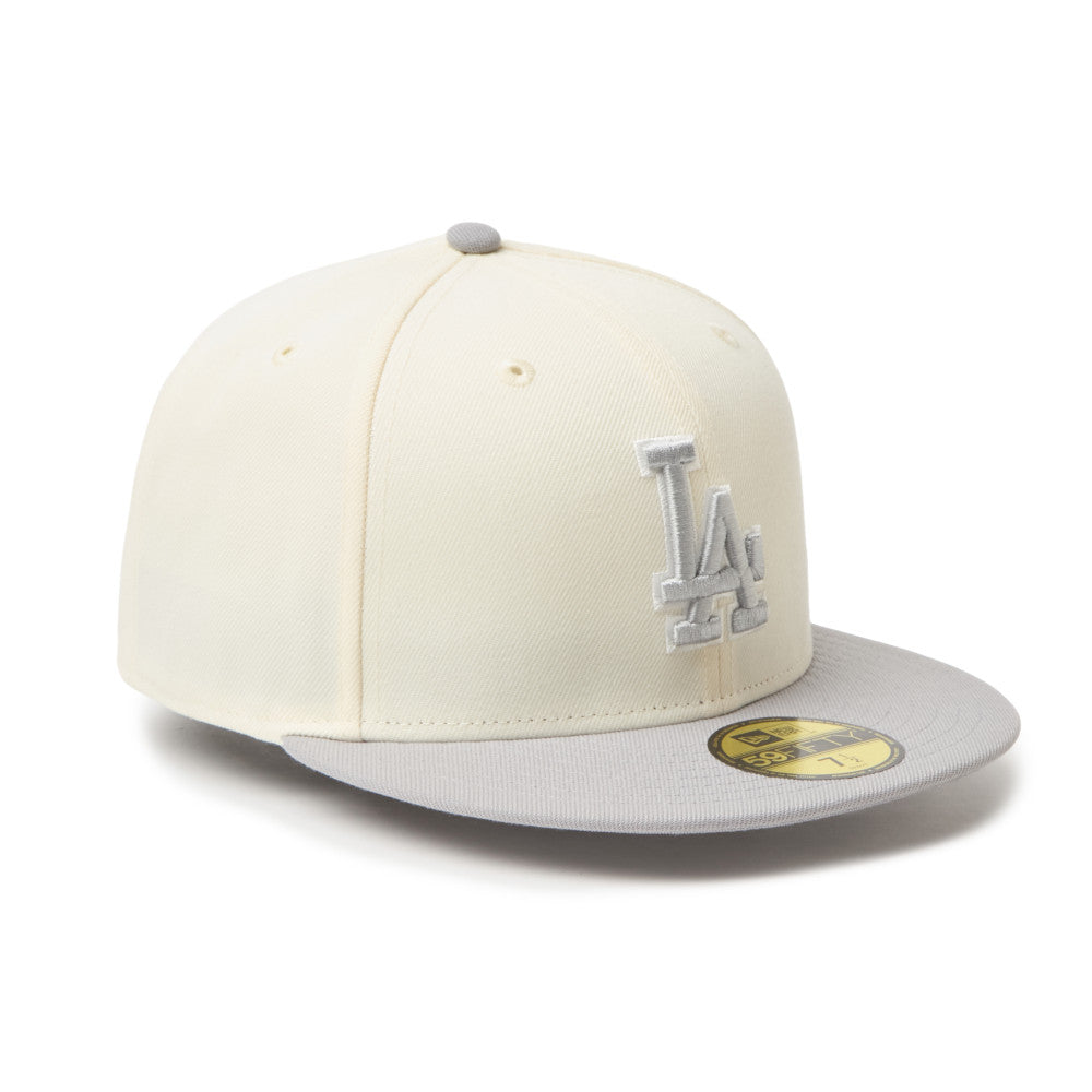 59FIFTY Los Angeles Dodgers 2-Tone Grey Visor Chrome White Fitted