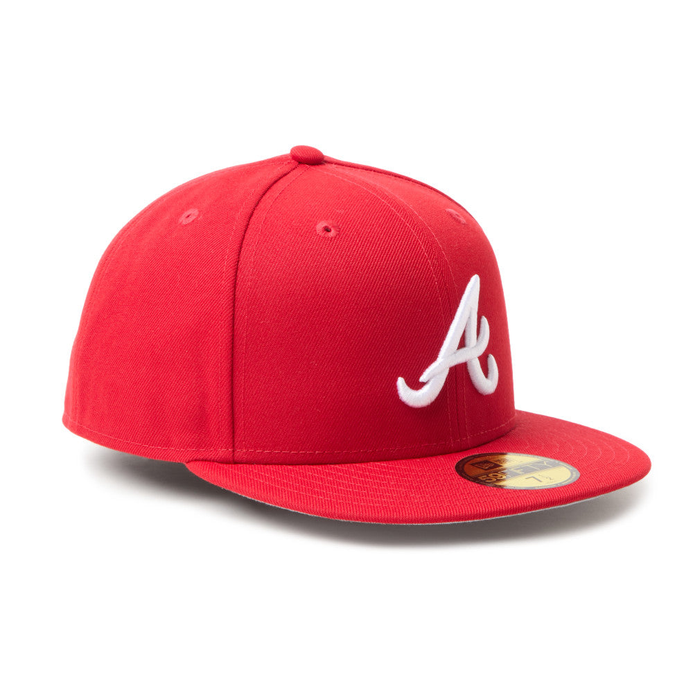 59FIFTY Atlanta Braves MLB Scarlet White Fitted