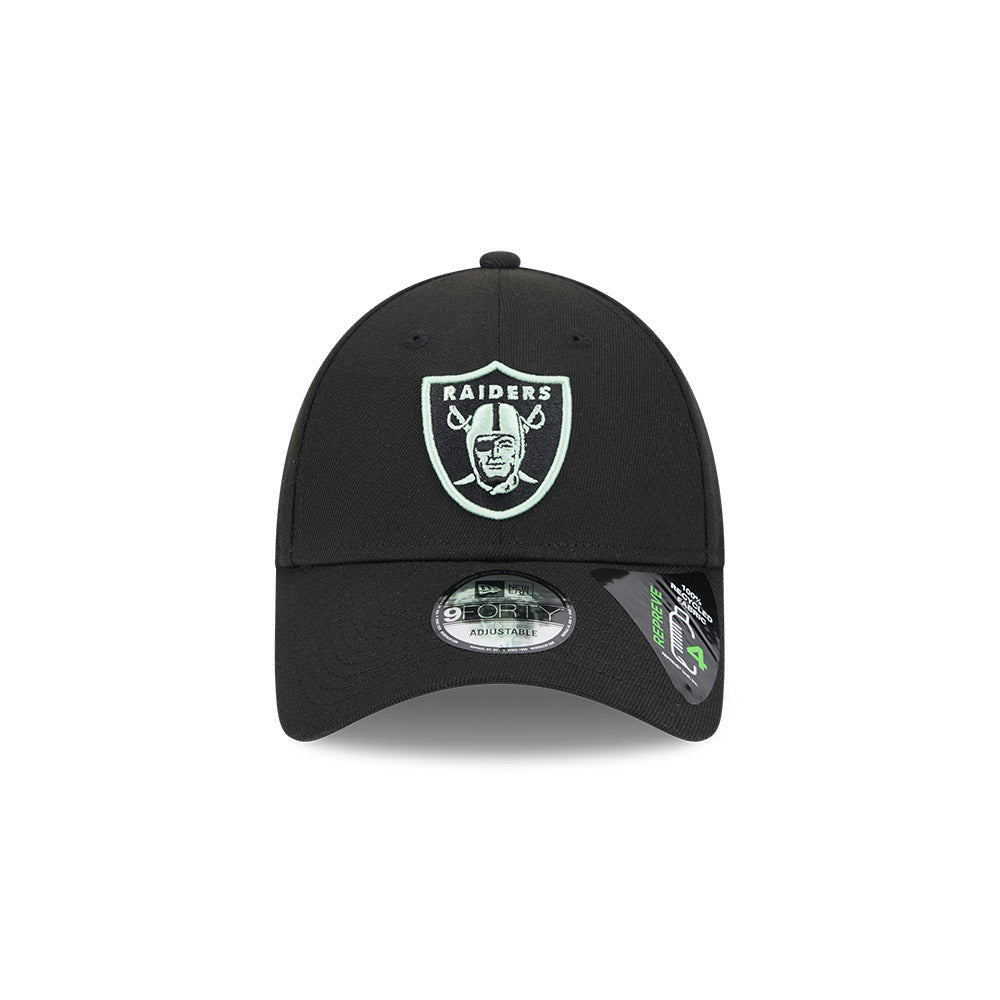 9FORTY Las Vegas Raiders Peppermint Repreve Black Snapback