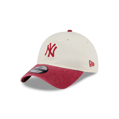 9TWENTY New York Yankees 2-Tone Snow Wash Red Visor Stone Adjustable