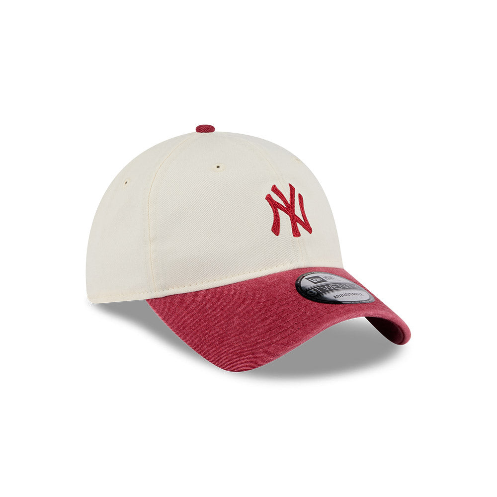 9TWENTY New York Yankees 2-Tone Snow Wash Red Visor Stone Adjustable