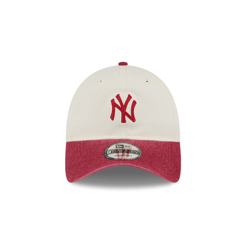 9TWENTY New York Yankees 2-Tone Snow Wash Red Visor Stone Adjustable