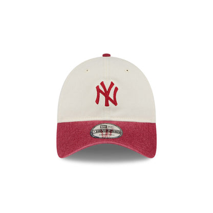 9TWENTY New York Yankees 2-Tone Snow Wash Red Visor Stone Adjustable