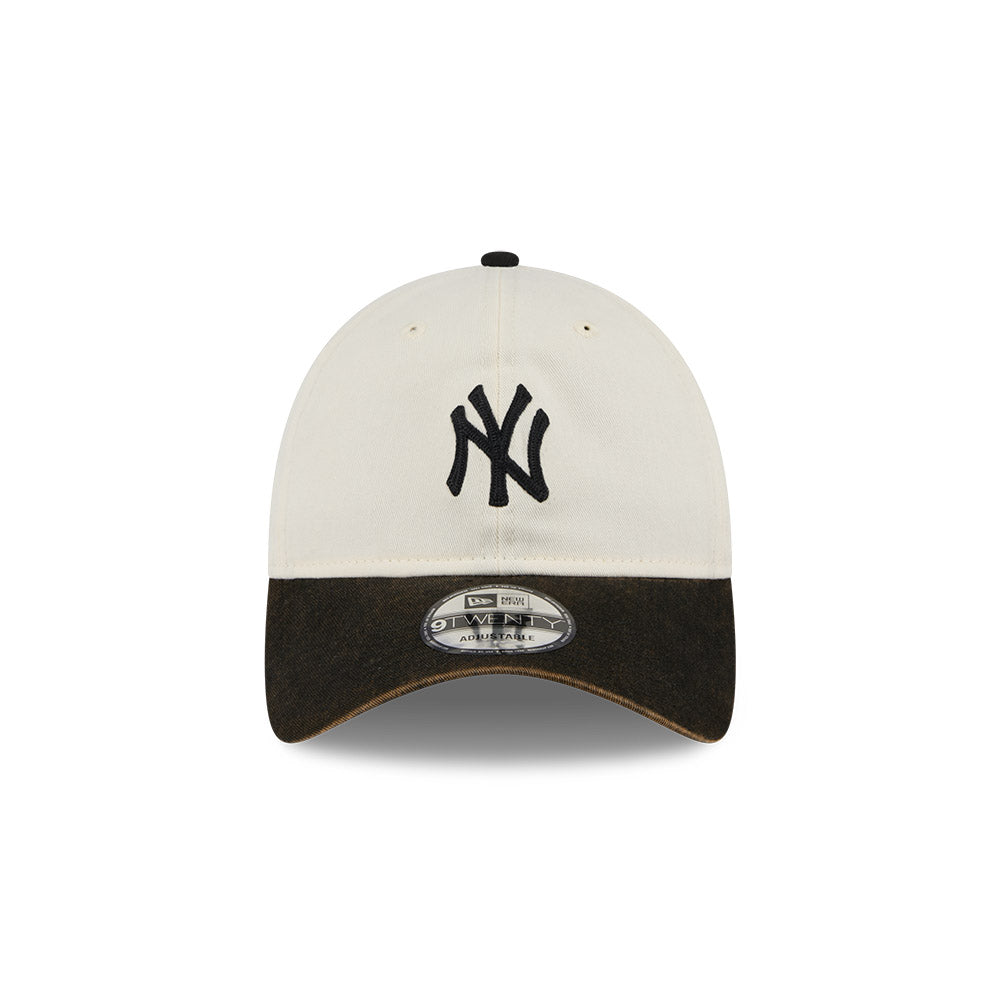 9TWENTY New York Yankees 2-Tone Snow Wash Black Visor Stone Adjustable