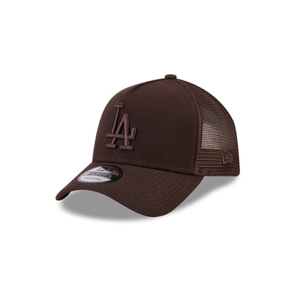 9FORTY A-Frame Trucker  Los Angeles Dodgers Burnt Wood Brown Snapback
