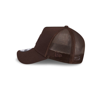 9FORTY A-Frame Trucker  Los Angeles Dodgers Burnt Wood Brown Snapback