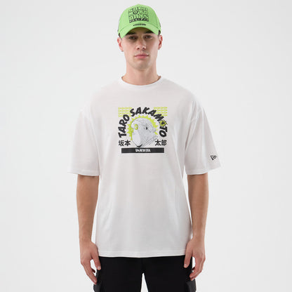 New Era x Netflix Sakamoto Days Wordmark White Oversized Short Sleeve T-Shirt