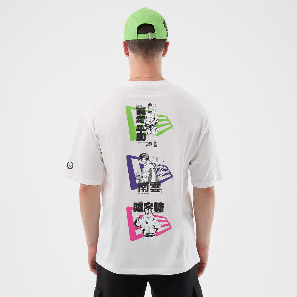 New Era x Netflix Sakamoto Days Wordmark White Oversized Short Sleeve T-Shirt