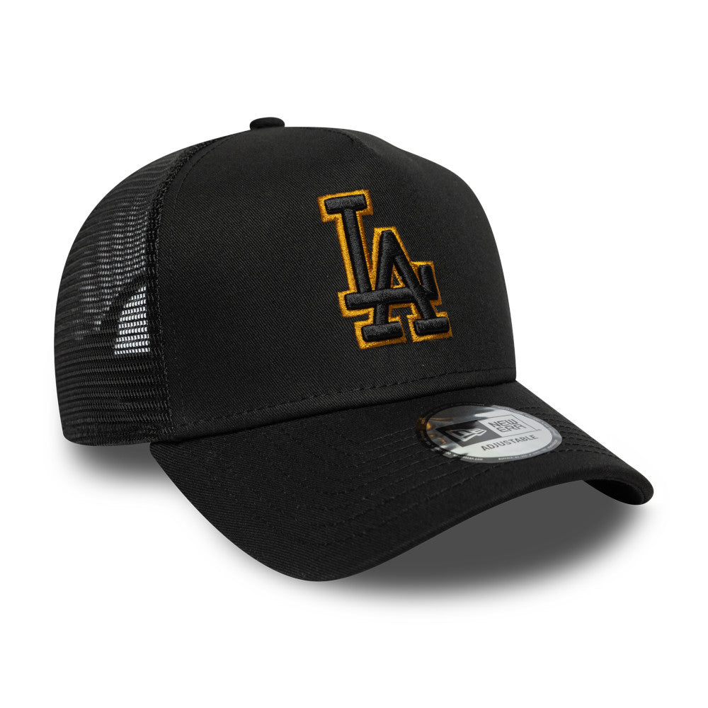 9FORTY E-Frame Trucker Los Angeles Dodgers Outline Black Snapback