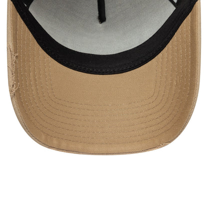 9FORTY E-Frame Trucker New Era Oval Canvas Distress Camel Snapback