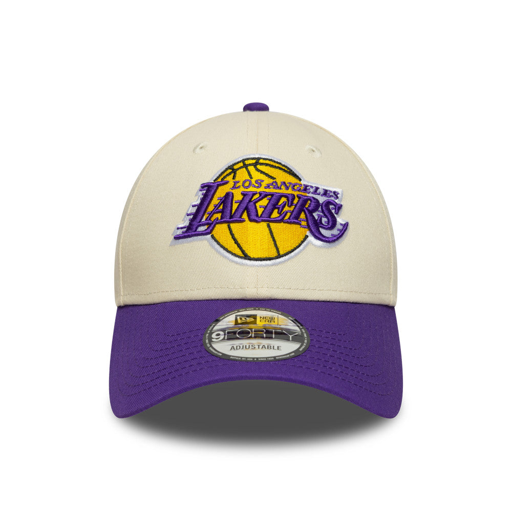 9FORTY Los Angeles Lakers Color Block 2-Tone True Purple Visor Light Cream Adjustable