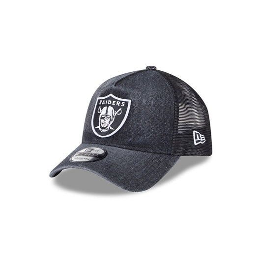 9FORTY A-Frame Trucker Las Vegas Raiders Washed Denim Black Snapback