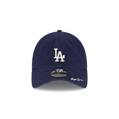 Front view of New Era x Ralph Lauren Dodgers 9TWENTY Navy Cap highlighting the Ralph Lauren script on visor