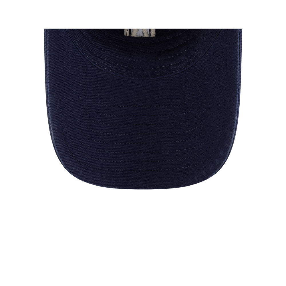 Undervisor view of New Era x Ralph Lauren Dodgers 9TWENTY Navy Cap showing the clean under-brim detail.