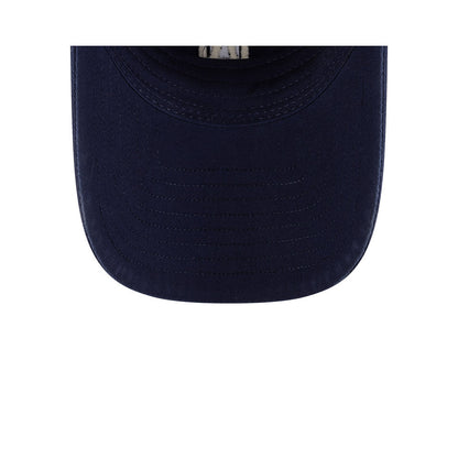 Undervisor view of New Era x Ralph Lauren Dodgers 9TWENTY Navy Cap showing the clean under-brim detail.
