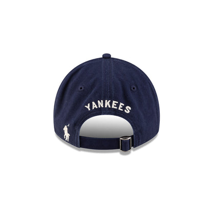 Rear view of New Era x Ralph Lauren Yankees 9TWENTY Navy Cap showcasing embroidered Polo Pony and Yankees script
