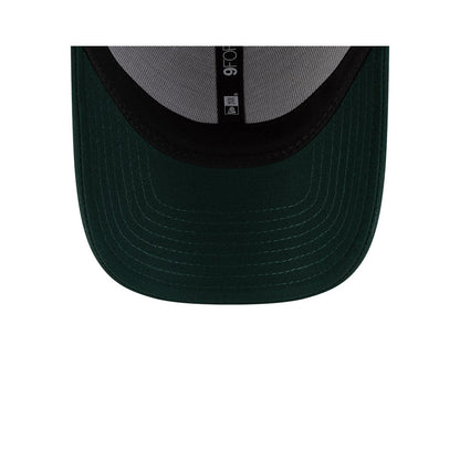 Undervisor view of New Era x Lacoste 9FORTY Core Dark Green Adjustable Capp showing the clean under-brim detail.