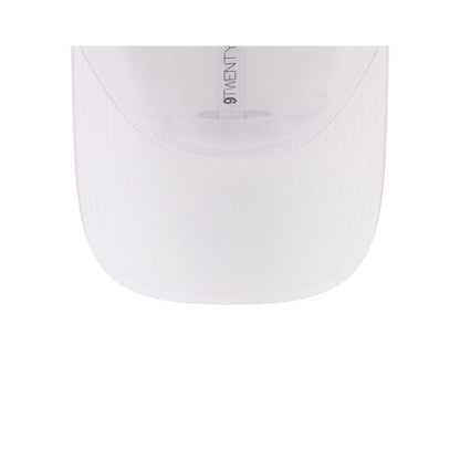 Undervisor view of New Era x Lacoste 9TWENTY Flag White Adjustable Cap showing the clean under-brim detail.