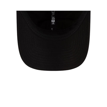 Undervisor view of New Era x Lacoste 9TWENTY Golf Ball Black Adjustable Cap showing the clean under-brim detail.